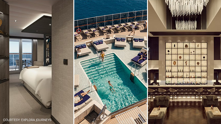The EXPLORA III Penthouse Suite, Atoll Pool and Lobby Bar. The EXPLORA III Penthouse Suite, Atoll Pool and Lobby Bar.
