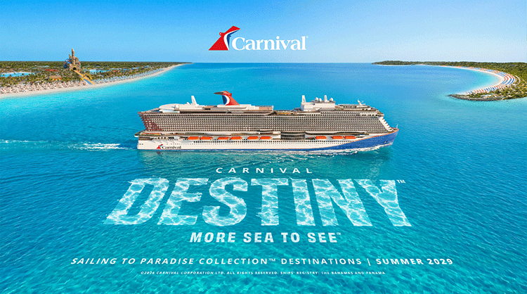 Carnival Unveils Carnival Destiny as Its Newest Ship and First Ship In Next-Generation Ace Class