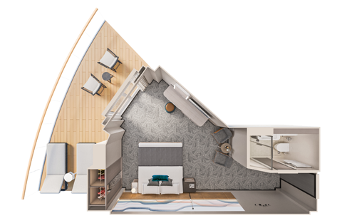 Aft-Facing Suite with Large Balcony