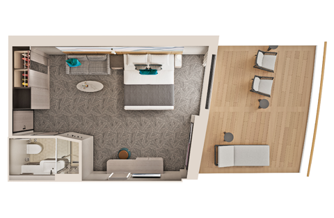 Forward-Facing Suite with Large Balcony