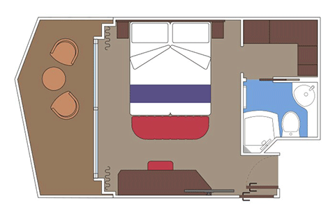 Deluxe Balcony with Promenade View Stateroom