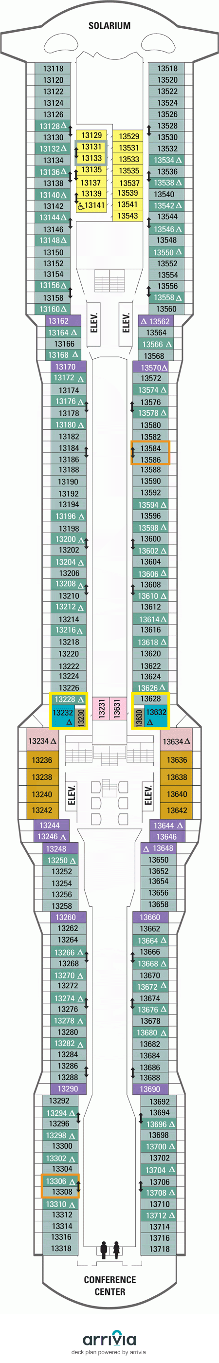 Anthem of the Seas Deck Plans | Deck 13 | What's on Deck 13 on Anthem of the Seas | iCruise.com