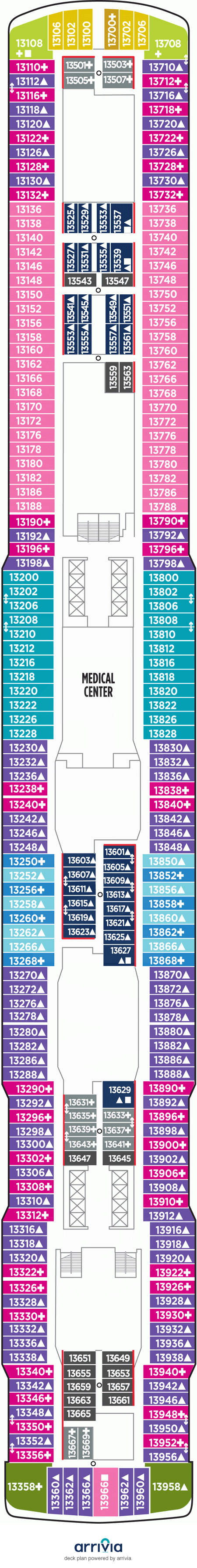 Norwegian Joy Deck Plans | Deck 13 | What's on Deck 13 on Norwegian Joy | iCruise.com