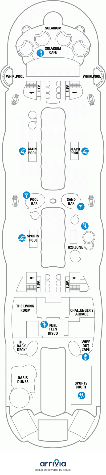Oasis of the Seas Deck Plans | Deck 15 | What's on Deck 15 on Oasis of the Seas | iCruise.com