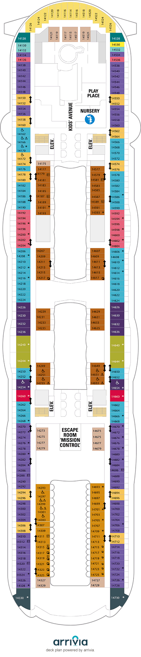 Allure of the Seas - Category 2J - Cabin # 14177