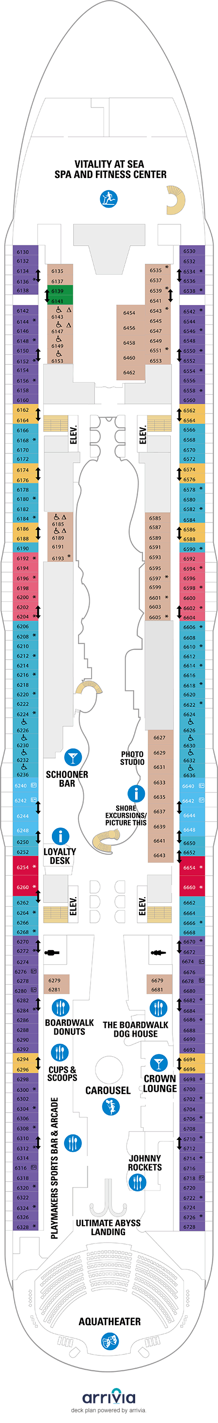 Allure of the Seas - Category 2V - Cabin # 6595