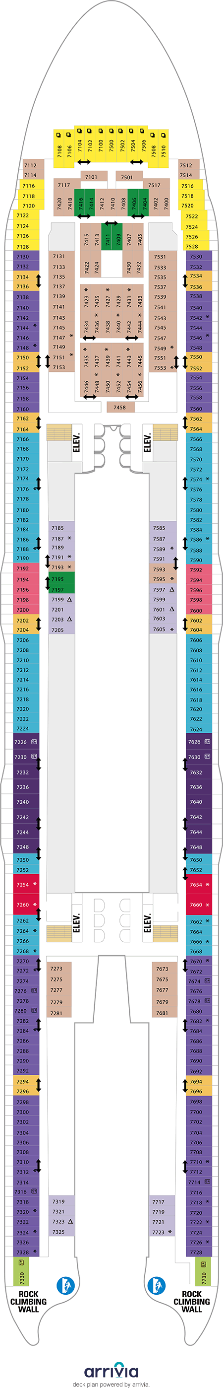 Allure of the Seas - Category 4D - Cabin # 7612