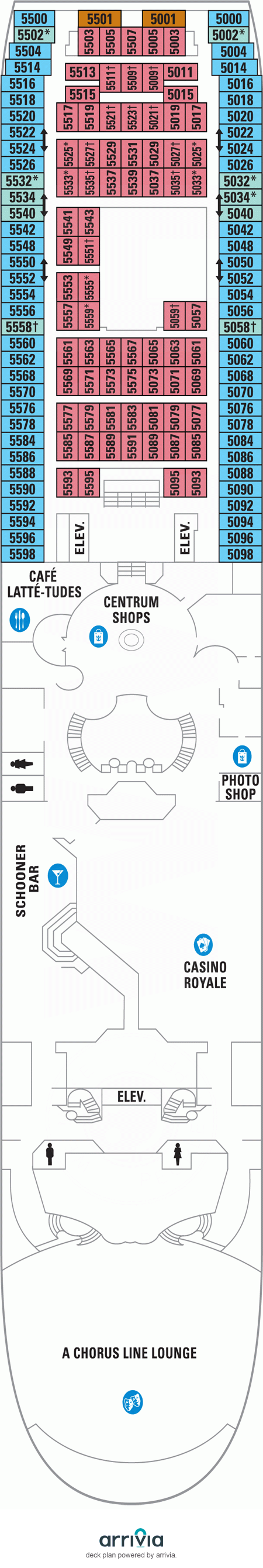 Majesty of the Seas Deck Plans | Deck 5 | What's on Deck 5 on Majesty