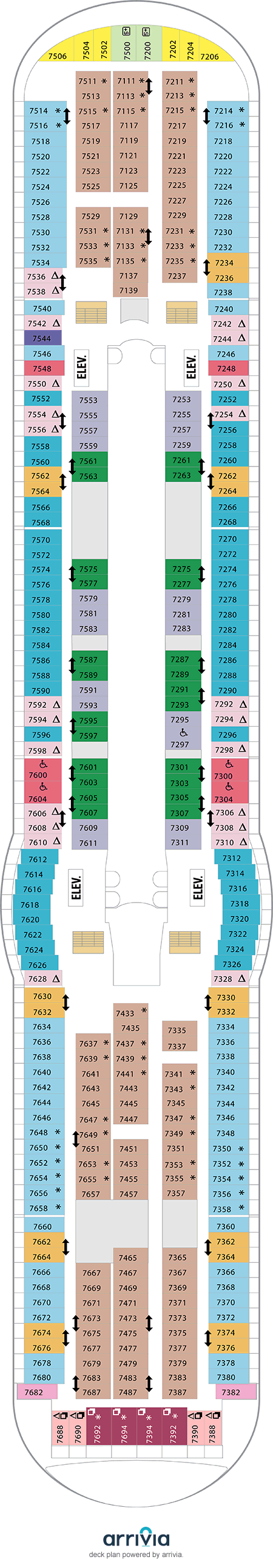 Adventure of the Seas - Category 2D - Cabin # 7582