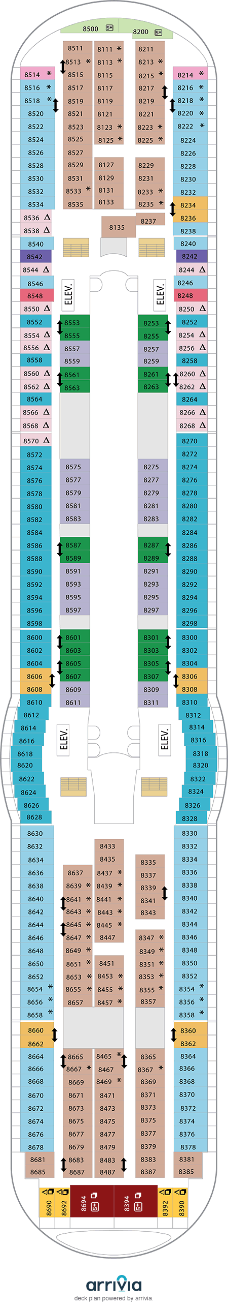 Adventure of the Seas - Category 2D - Cabin # 8324