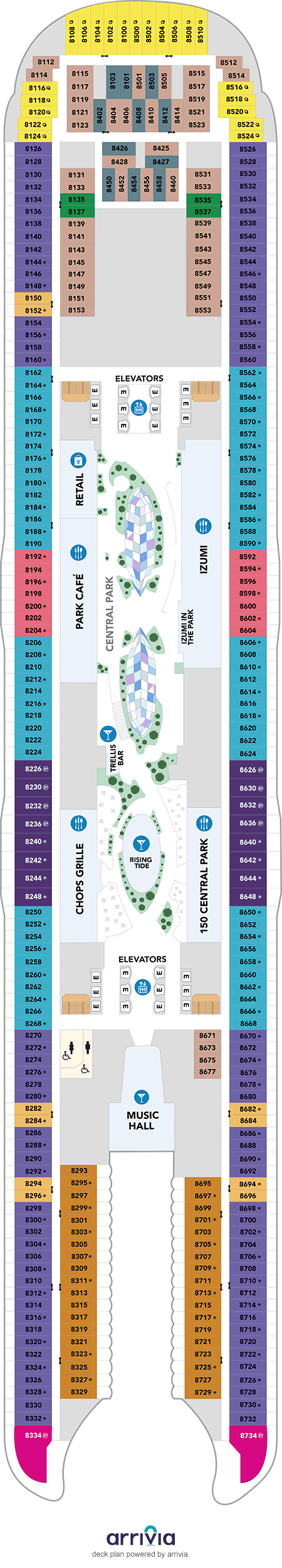 Utopia of the Seas - Category 2D - Cabin # 8654