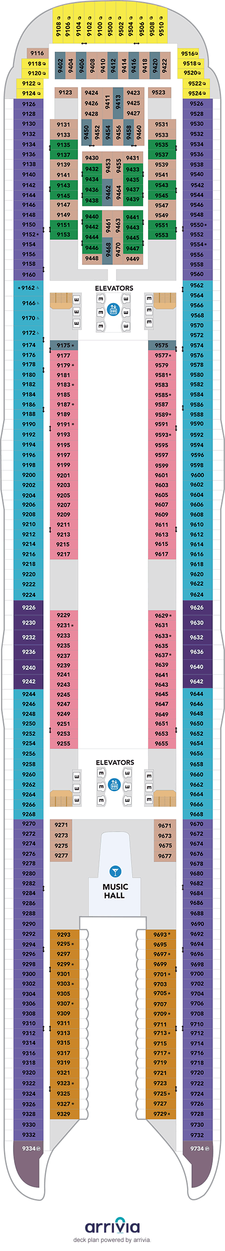 Utopia of the Seas - Category 4U - Cabin # 9454
