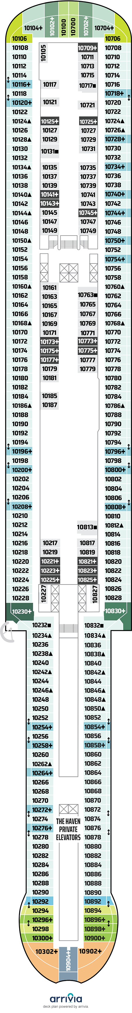 Norwegian Aura Deck Plans