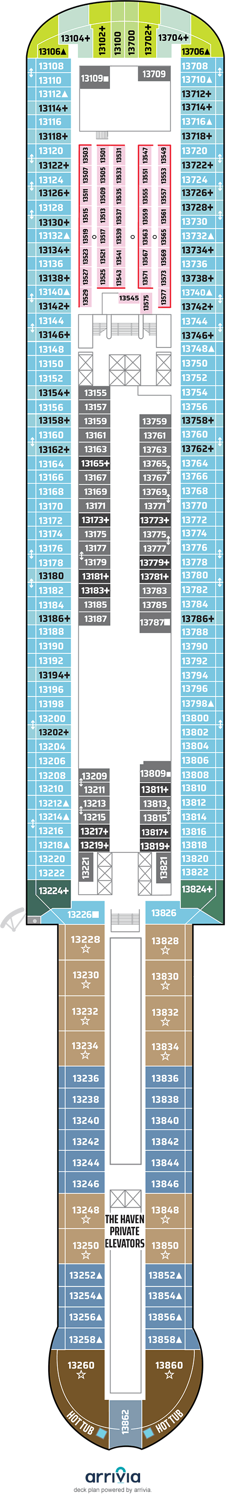 Norwegian Aura Deck Plans