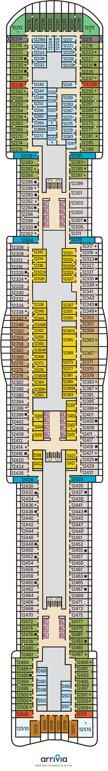 Carnival Tropicale - Category 8E - Cabin # 12432