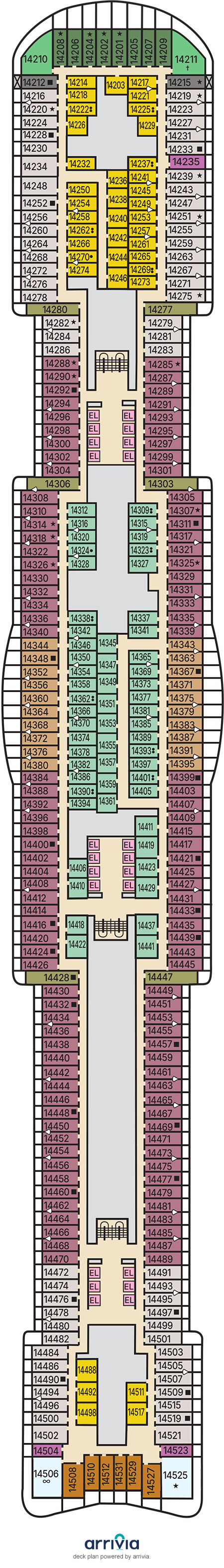 Carnival Tropicale - Category 8L - Cabin # 14201