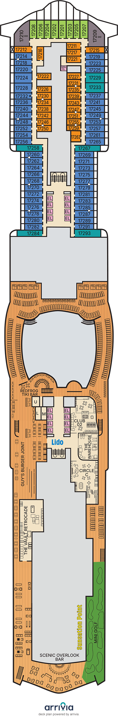 Carnival Tropicale - Category 8P - Cabin # 17232
