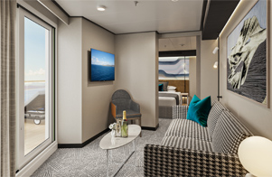 Foward Facing Suite with Master Bedroom & Large Balcony