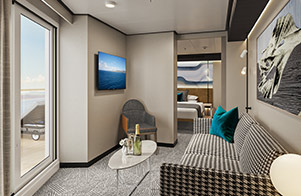 Foward Facing Suite with Master Bedroom & Large Balcony