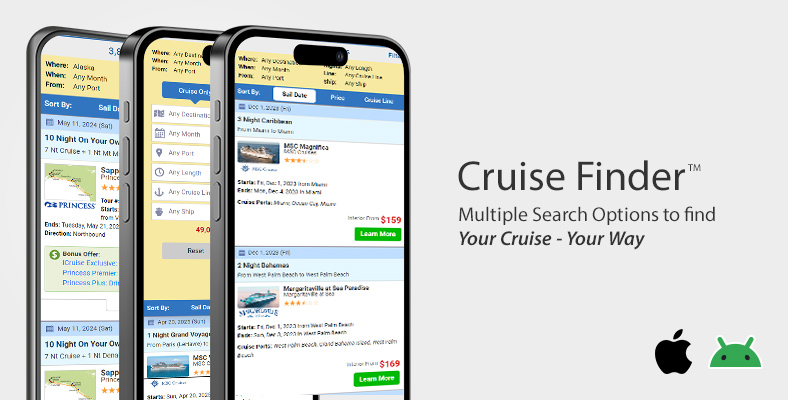 iCruise Cruise Finder™ iPhone and Android App.