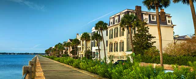 The Battery and White Point Garden waterfront in Charleston