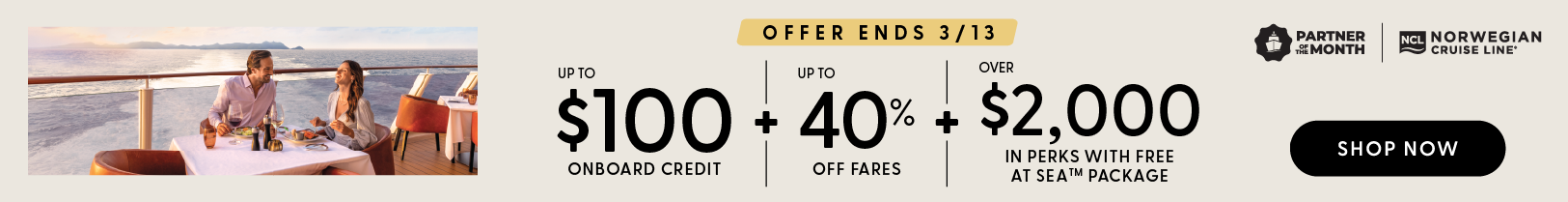 Up to $100 Onboard Credit - Shop NCL!