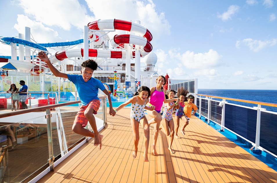 Kids play onboard a Carnival cruise ship