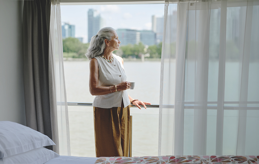 AmaWaterways solo traveler exploring on deck